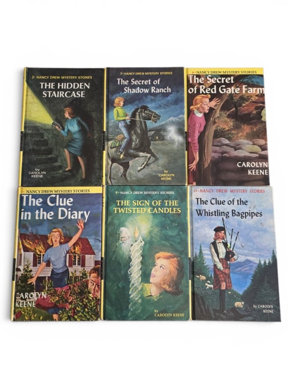 Vintage Nancy Drew Mystery Stories Lot 6 Hardcover Books 1950s 1960s Carolyn Kee